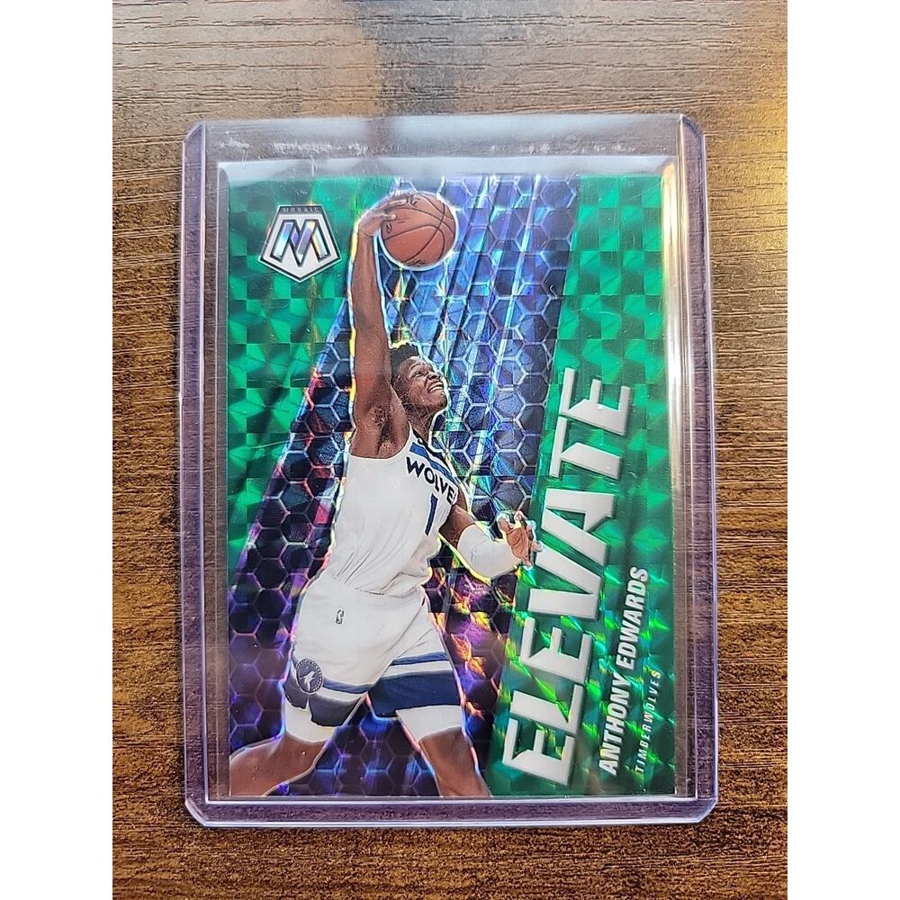 Anthony Edwards 2020-2021 Panini Mosaic #12 - Elevate Green Prizm - Rookie